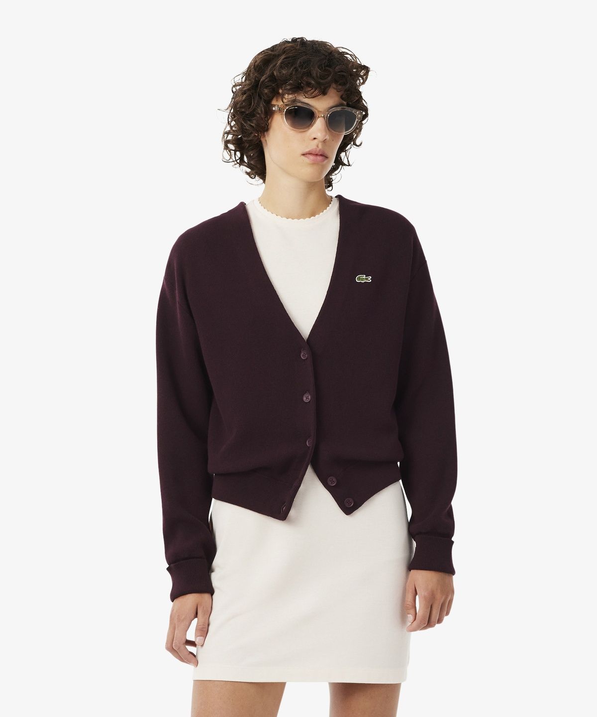 라코스테(LACOSTE) 여성 링스링스 브이넥 가디건 AF4143-56N 3KE
