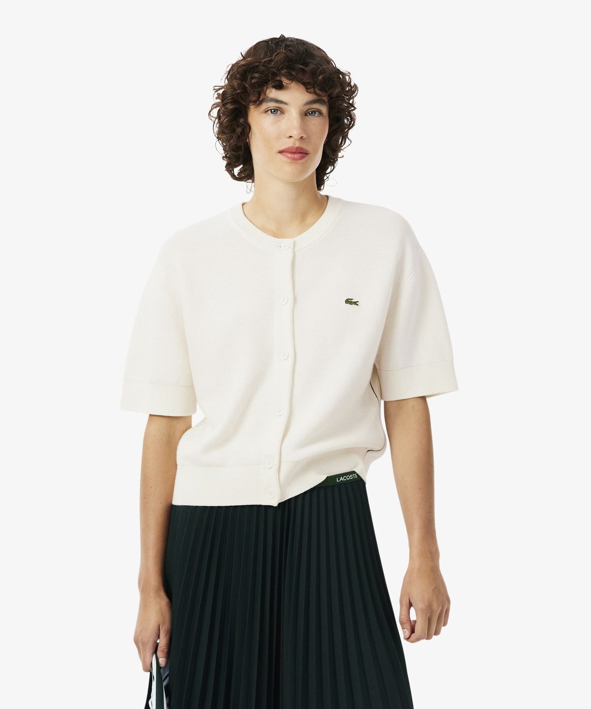 라코스테(LACOSTE) 여성 링스링스 반팔 가디건 AF8244-56N 70V