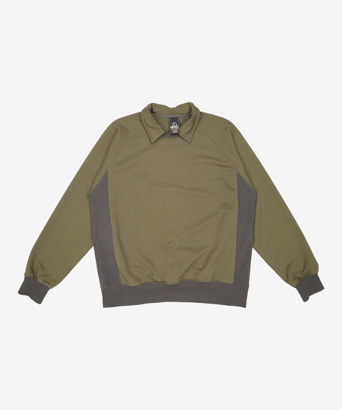 프리즘웍스(FRIZMWORKS) COLLAR LAYERED SWEATSHIRT _ OLIVE L