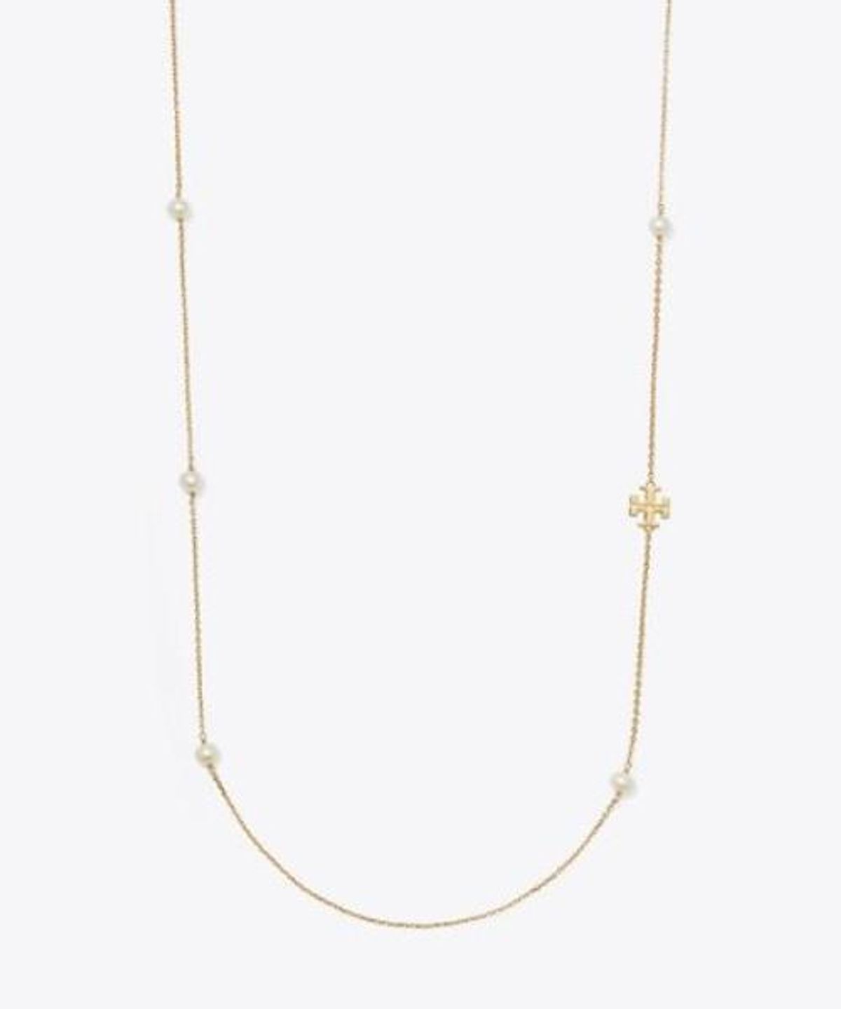 토리버치(TORYBURCH) 롱 문댄스 딜리케이트 펄 네크리스 - 토리 골드 / 펄