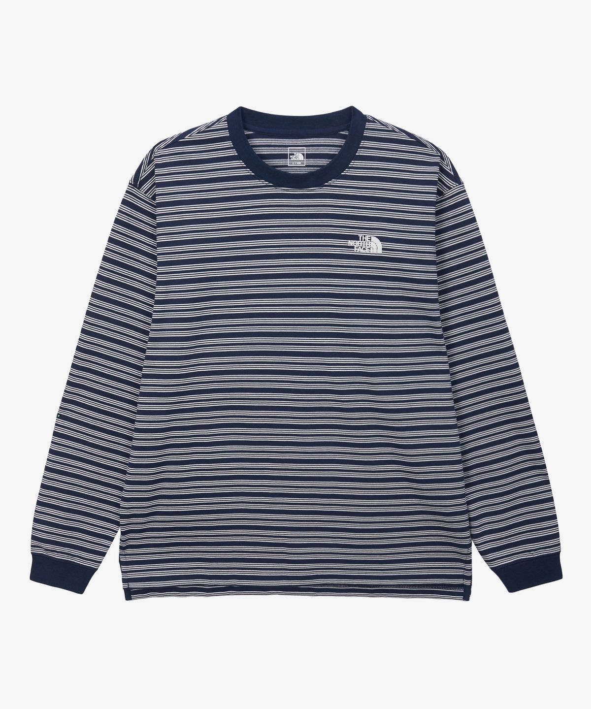 노스페이스(THE NORTH FACE) NT7TS52A 남성 오버펙 스트라이프 긴팔 티셔츠 NAVY