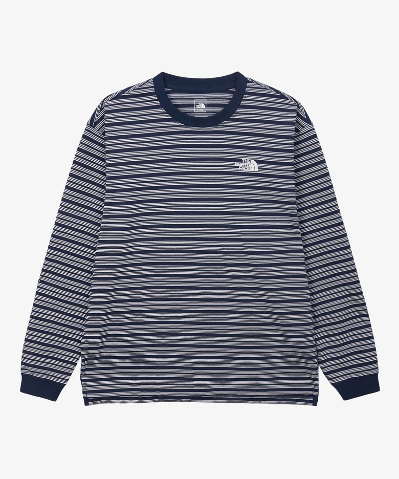 NT7TS52A 남성 오버펙 스트라이프 긴팔 티셔츠 NAVY
