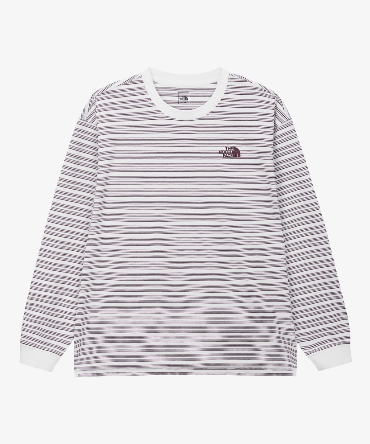 노스페이스(THE NORTH FACE) NT7TS52C 남성 오버펙 스트라이프 긴팔 티셔츠 OFF WHITE
