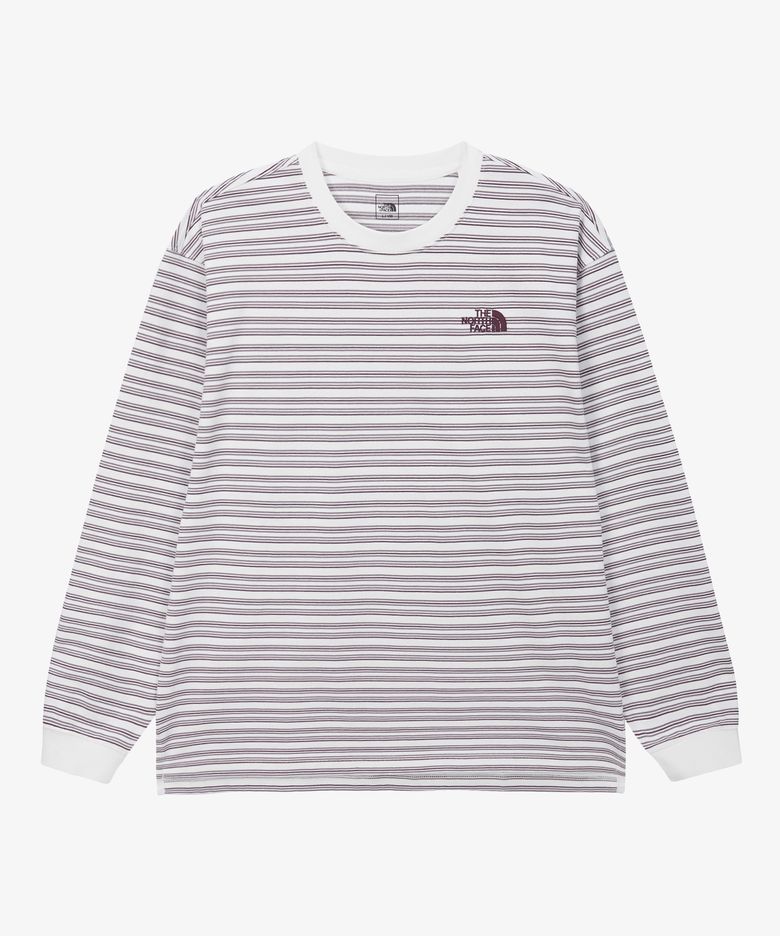NT7TS52C 남성 오버펙 스트라이프 긴팔 티셔츠 OFF WHITE