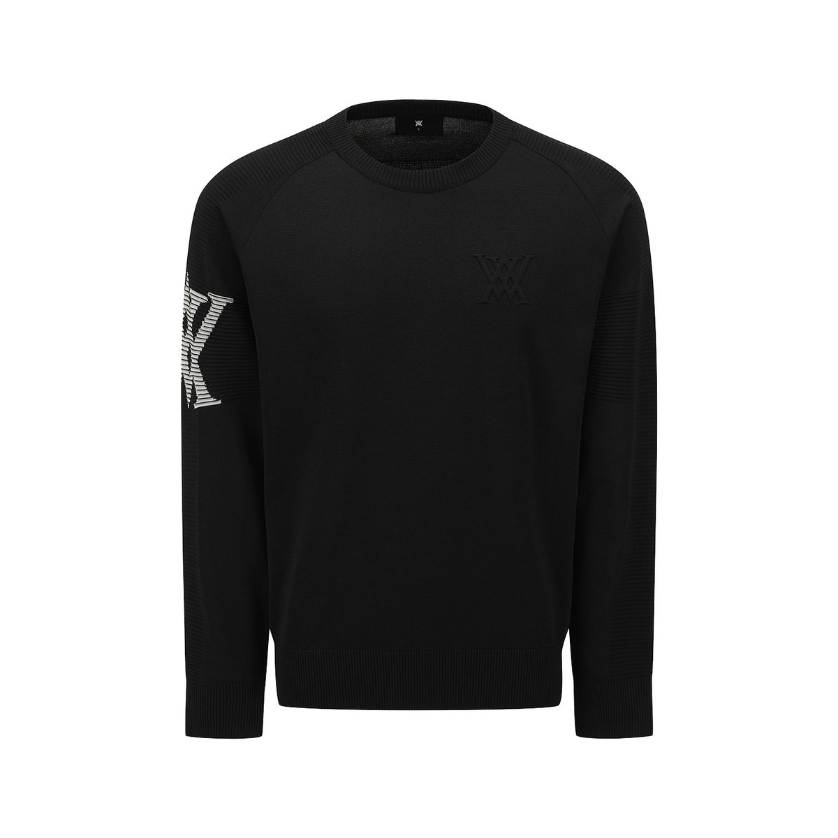어뉴골프(ANEW GOLF) MEN LOGO CREWNECK SWEATER_BK