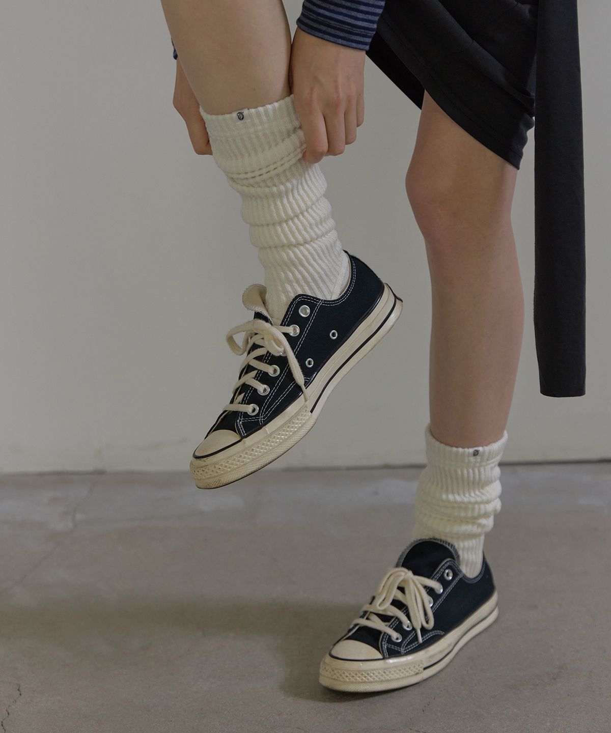 론크(LONQUE) KNIT RIBBED LEG WARMERS (4COLOR)