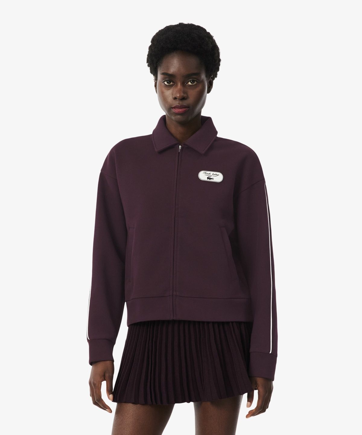라코스테(LACOSTE) 여성 테니스 헤리티지 집업 스웻셔츠 SF6822-56N ZB5
