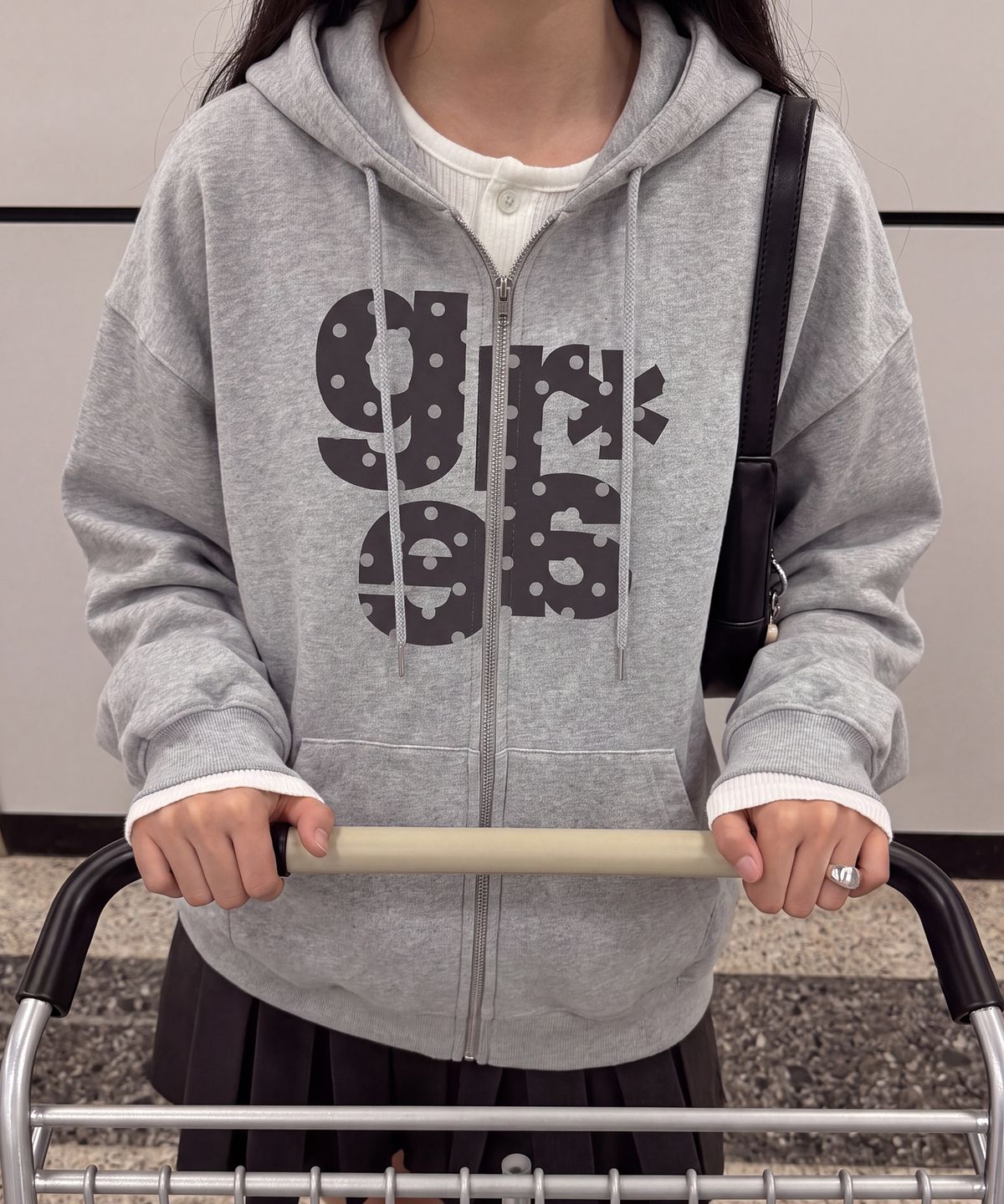그레이버(GRAVER) [UNISEX]GRAE-S DOT_후드집업_Gray