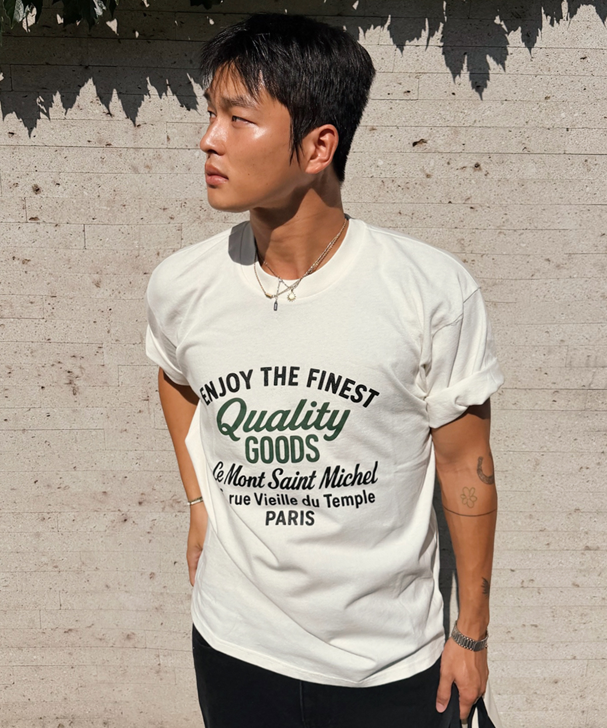 르몽생미셸(LE MONT ST MICHEL) TISSAN-PRINTED TEESHIRT_White
