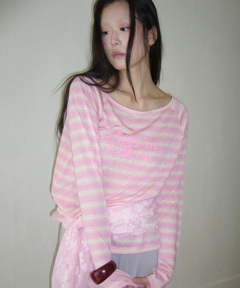 Love Letter Raglan Top - Pink