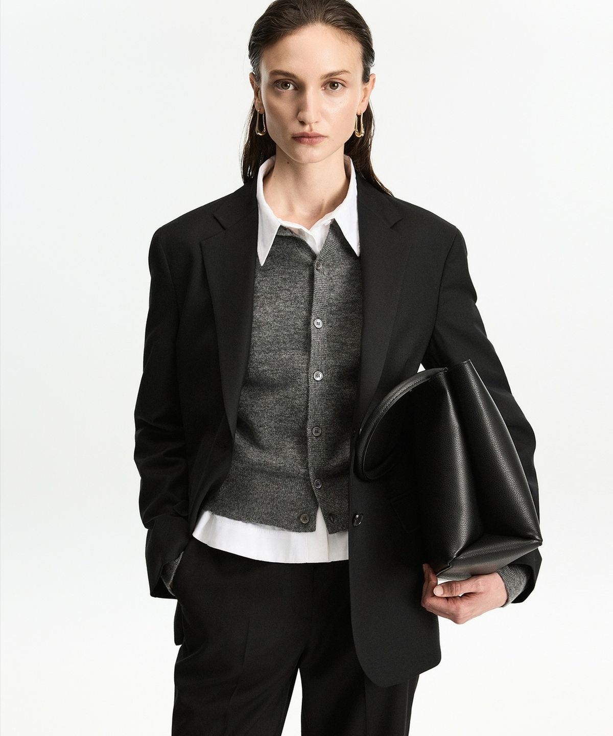 티엔지티 우먼(TNGT WOMAN) W Wool Blend Comfort Set-Up Jacket (Black) TNJA6F300BK