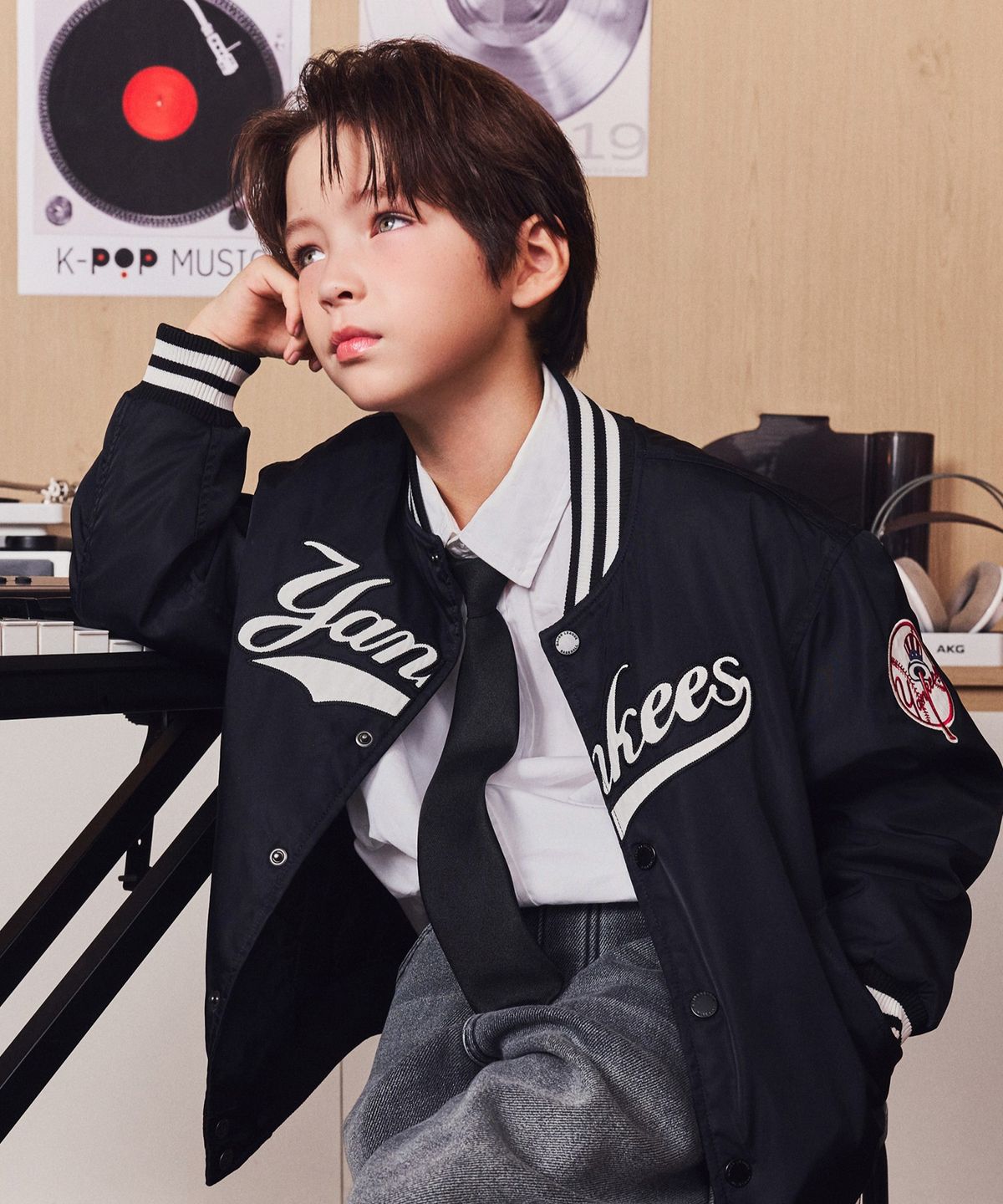 엠엘비 키즈(MLB KIDS) 스포티브 시그니처 나일론 점퍼 NY (Black)