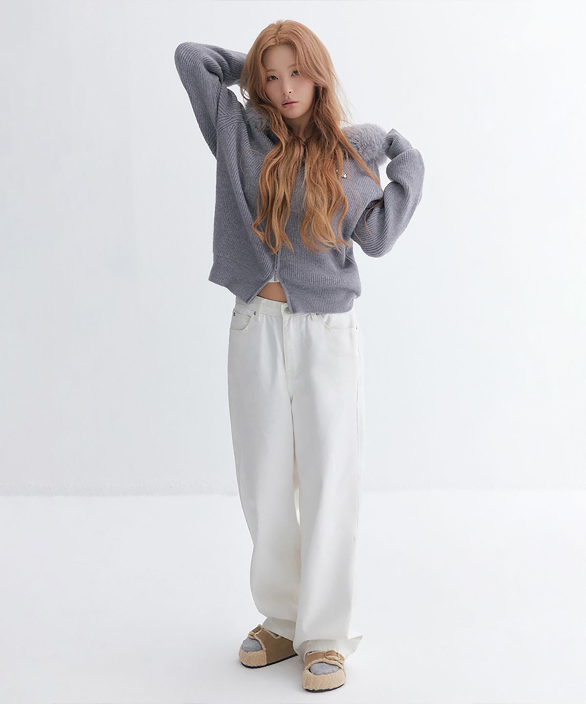 마리끌레르(MARIE CLAIRE) 세미와이드핏 데님 팬츠(MAGCDP03MWH)