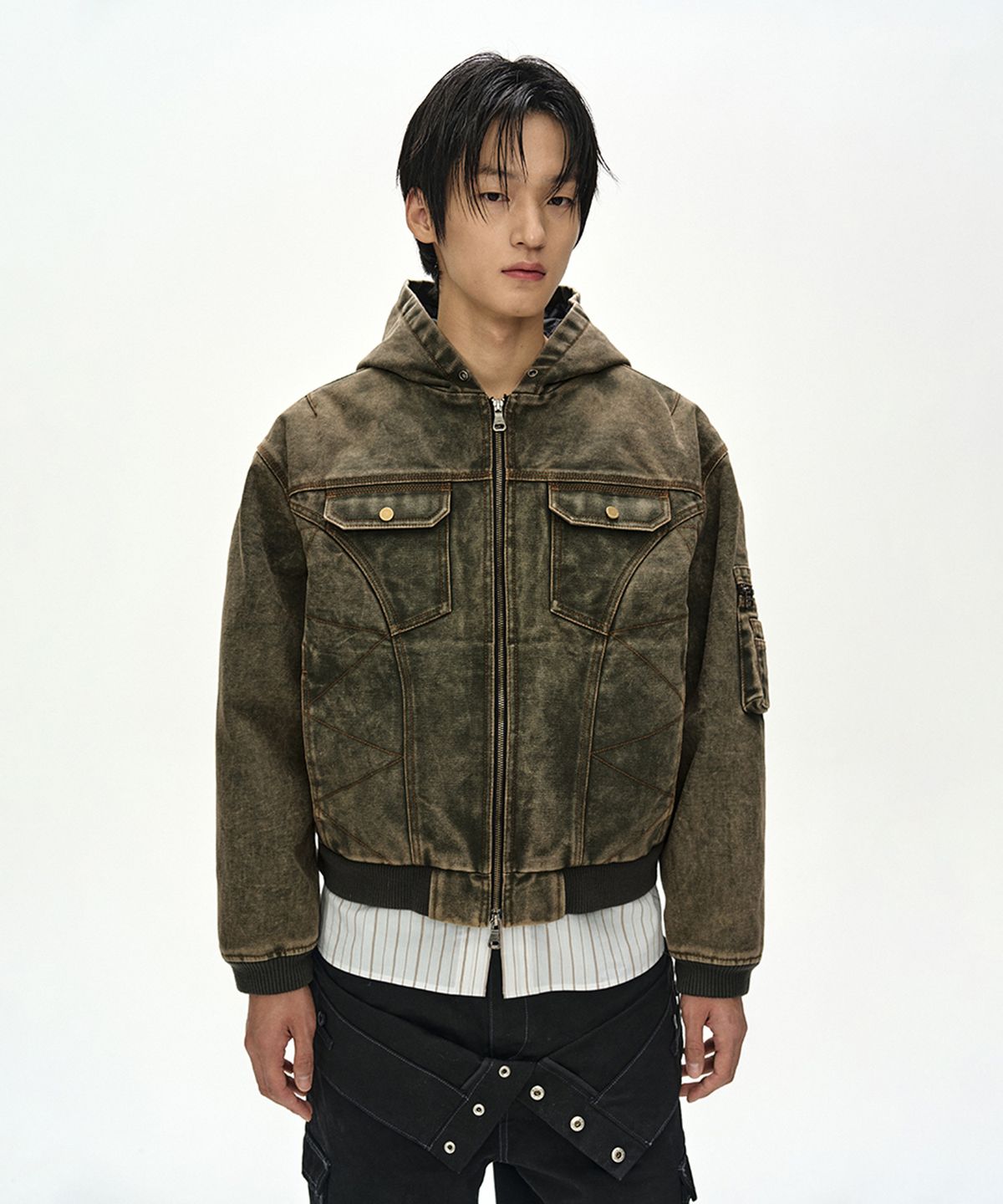 앤더슨벨(ADSB ANDERSSON BELL) MILLY WASHED HOODIE JACKET (KHAKI)