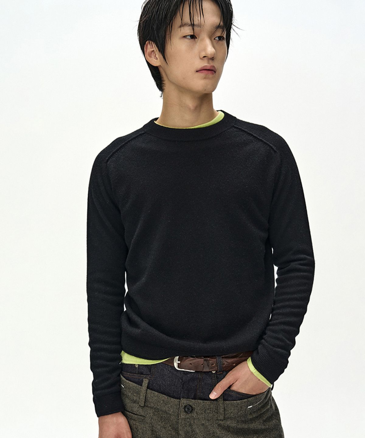 앤더슨벨(ADSB ANDERSSON BELL) SHANE CASHMERE CREW-NECK SWEATER (BLACK)