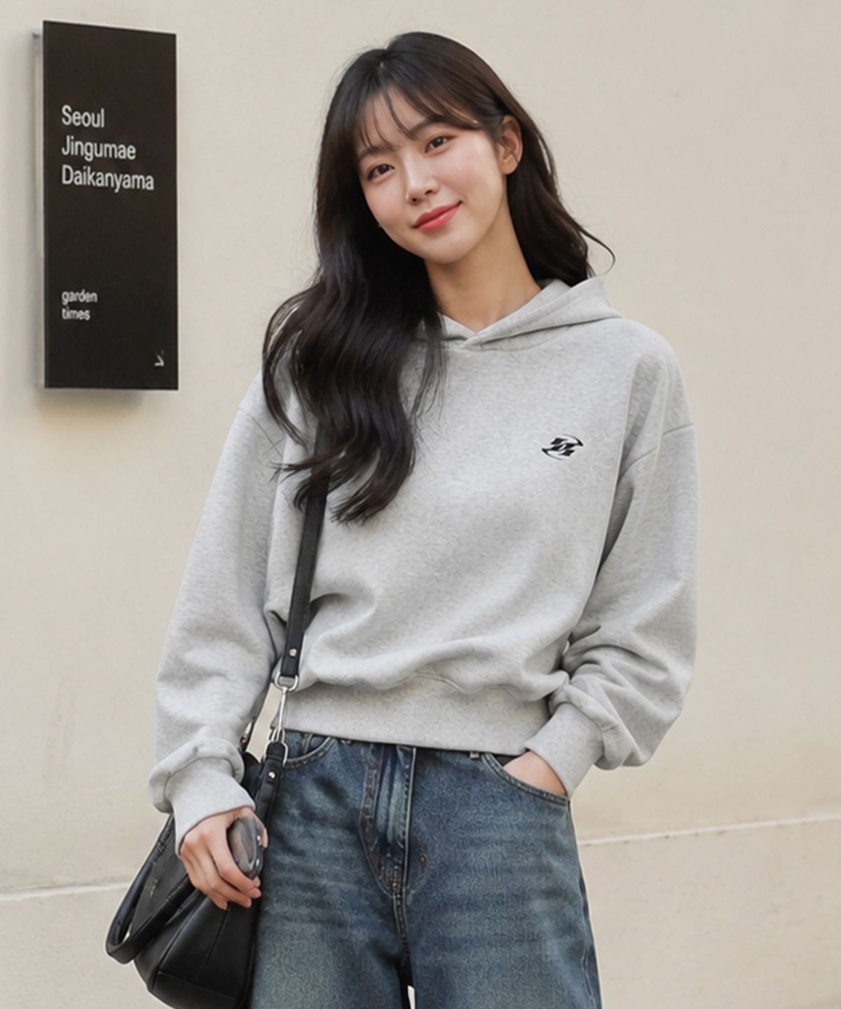 페이드(PEID) PD 시그니처 로고 크롭 후드티 2Color
