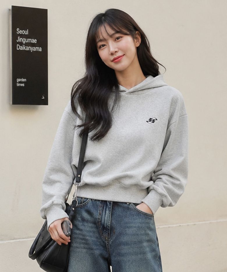PD 시그니처 로고 크롭 후드티 2Color