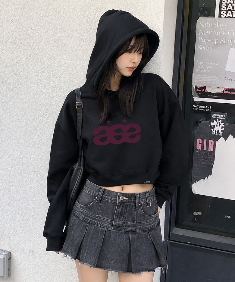 PD ase 크롭 후드티 2Color