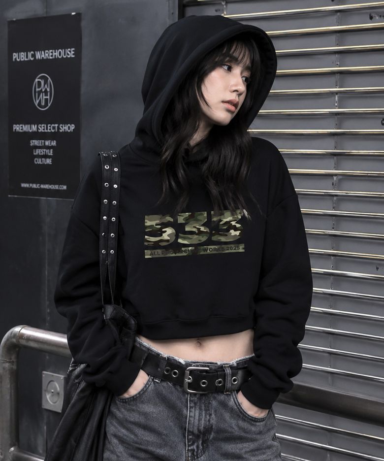 PD 533 크롭 후드티 2Color