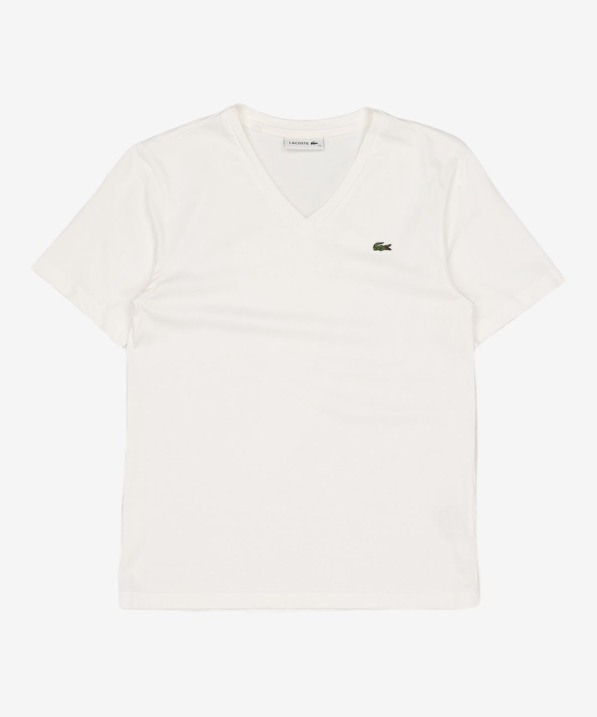 라코스테(LACOSTE) 여성 베이직 브이넥 반팔 티셔츠 [화이트] 90