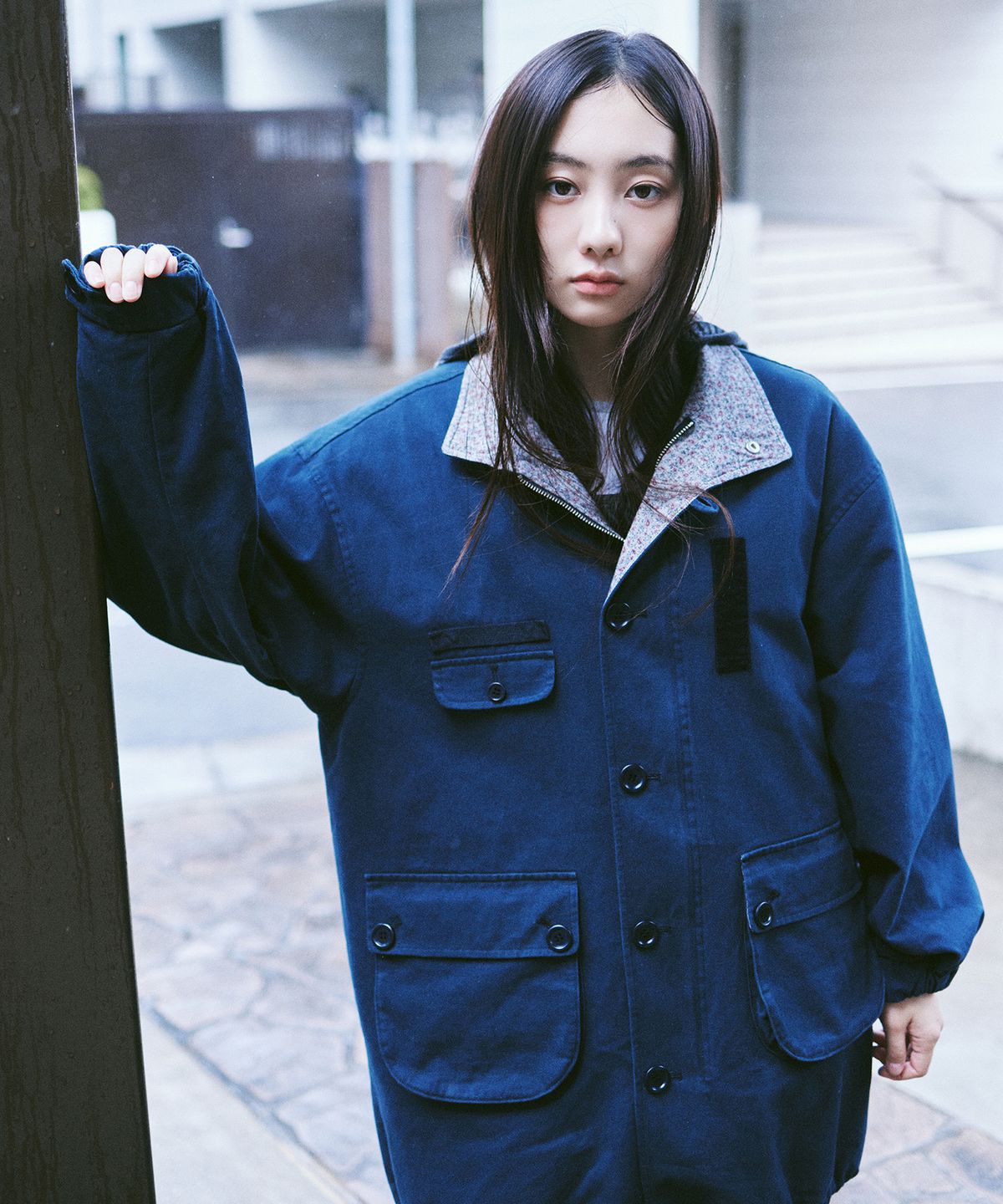 썬릿(SUNLIT) 빈티지 피쉬테일 자켓 (네이비)