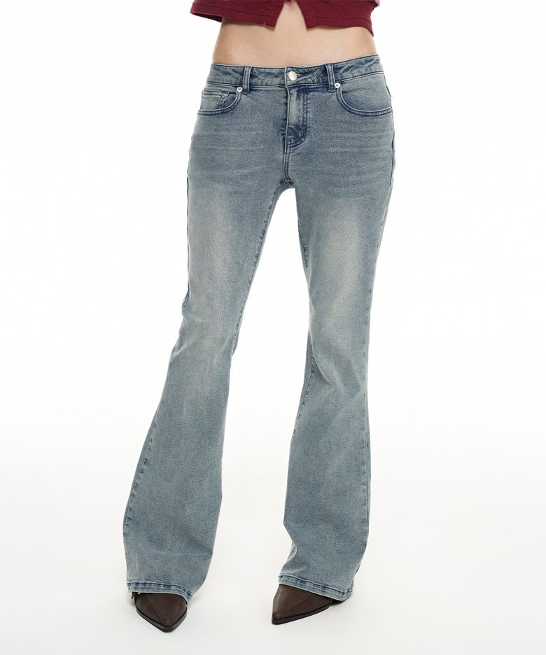 레이븐 프린지 부츠컷 팬츠_샌드 블루 Raven Fringe Bootcut Pants_Sand Blue