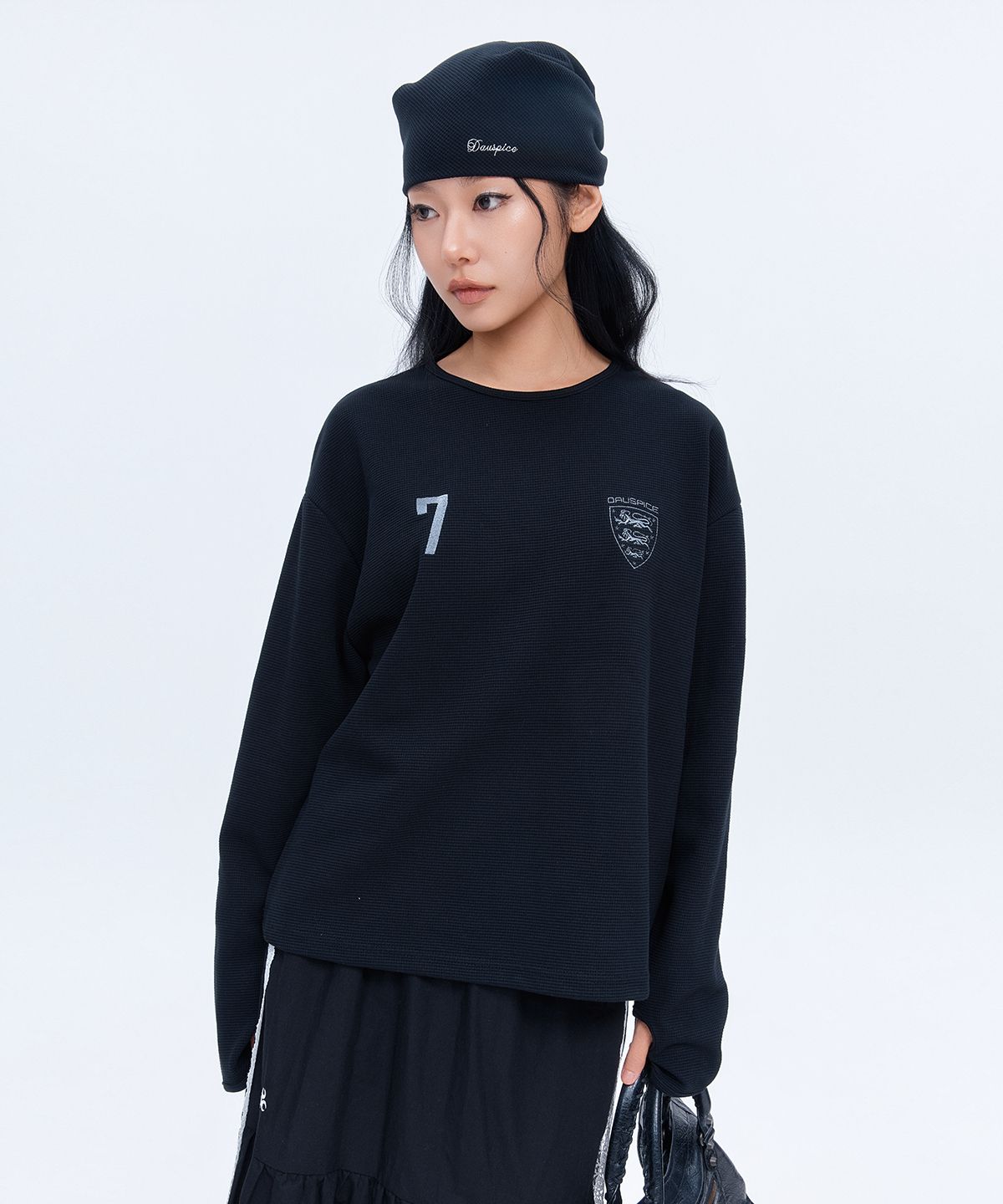 디오스피스(DAUSPICE) (DUC) Athletics Waffle Long Sleeve Black