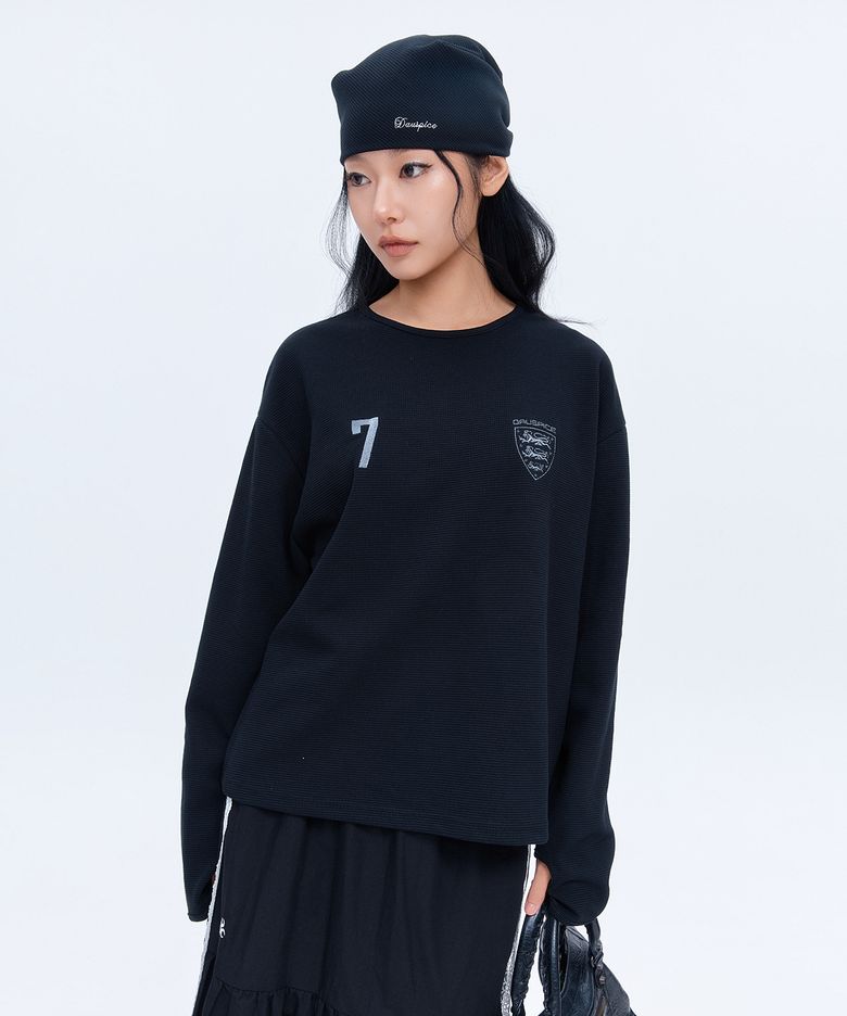 (DUC) Athletics Waffle Long Sleeve Black