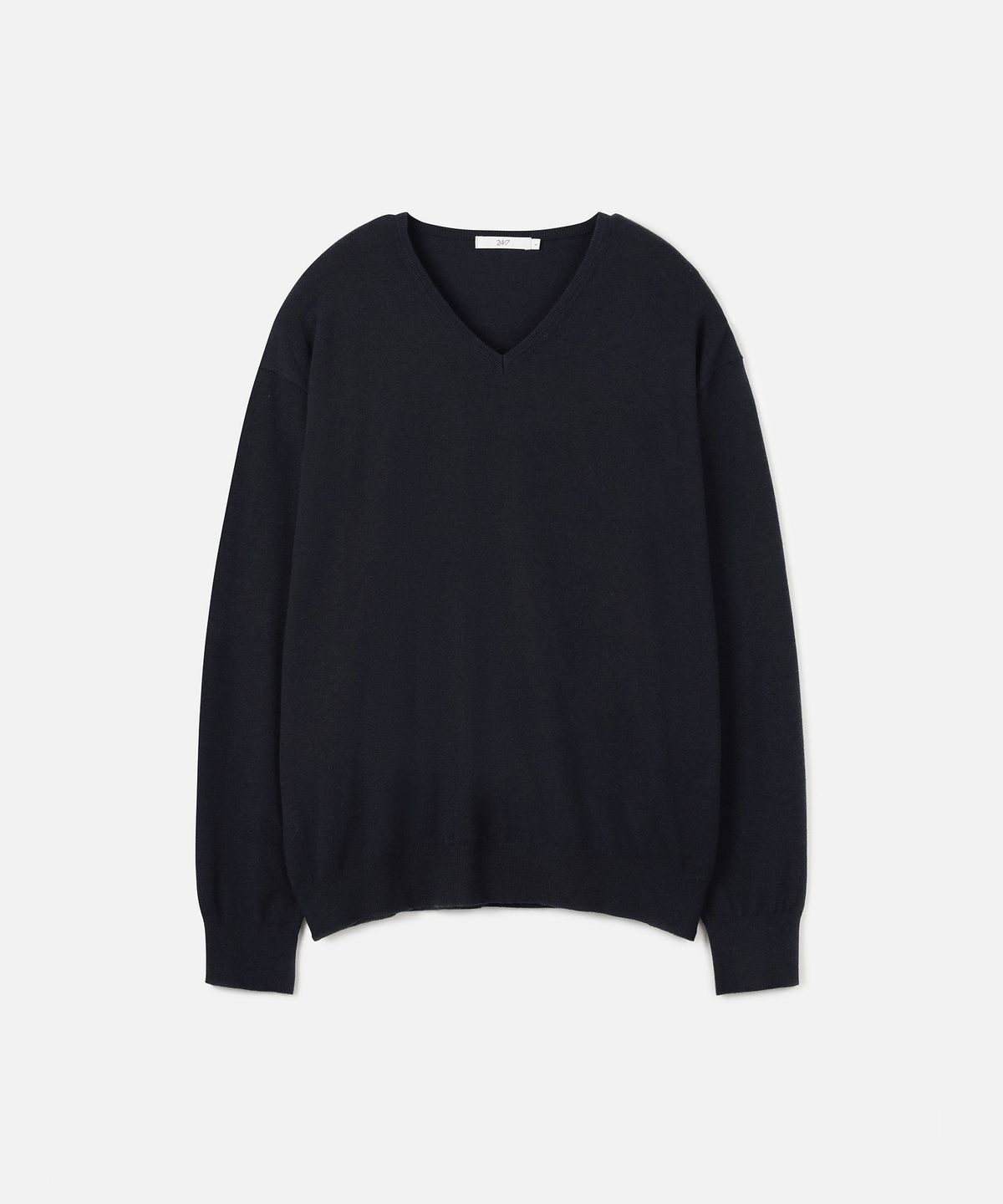 247시리즈(247SERIES) FINE RIBBED 브이넥 12GG 니트 DARK NAVY