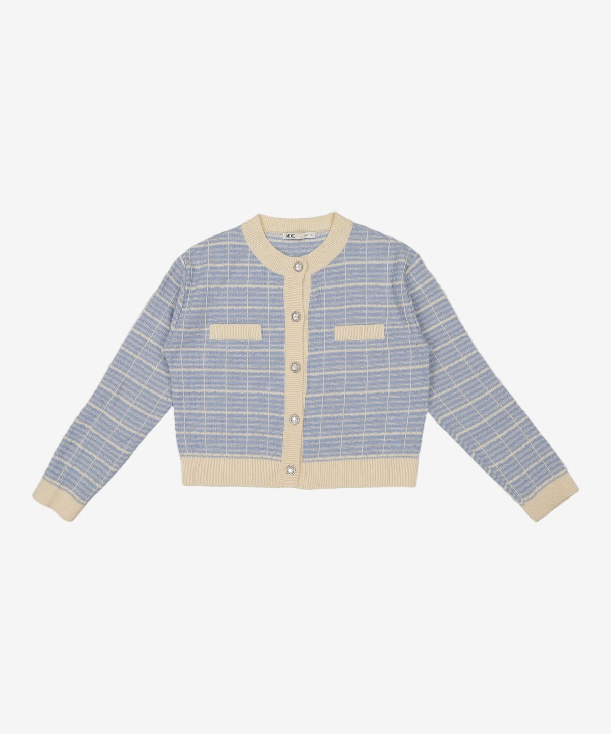 미쏘(MIXXO) 체크패턴 배색 가디건 MIWCKB415T S
