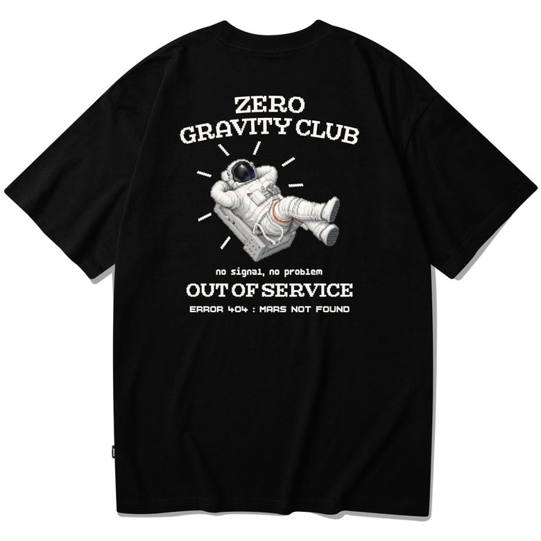 반팔 티셔츠 블랙 - 무중력 클럽(Zero Gravity Club)