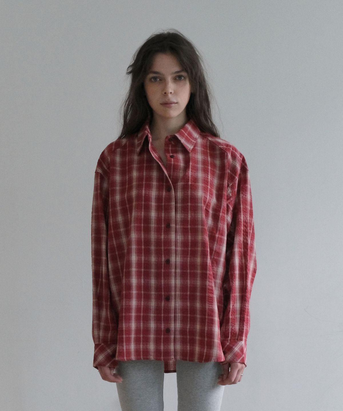 오디너리 홀리데이(ORDINARY HOLIDAY) CHECK OVERFIT SHIRTS [RED]