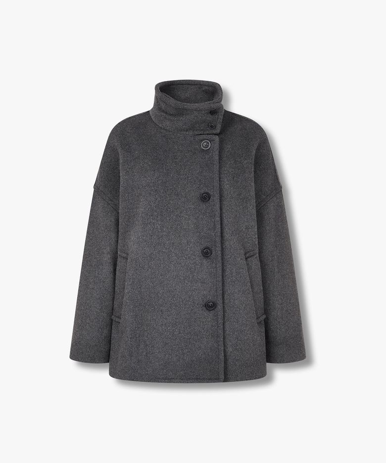 하이넥 울블랜드 하프 코트 _멜란지 그레이_9176413992