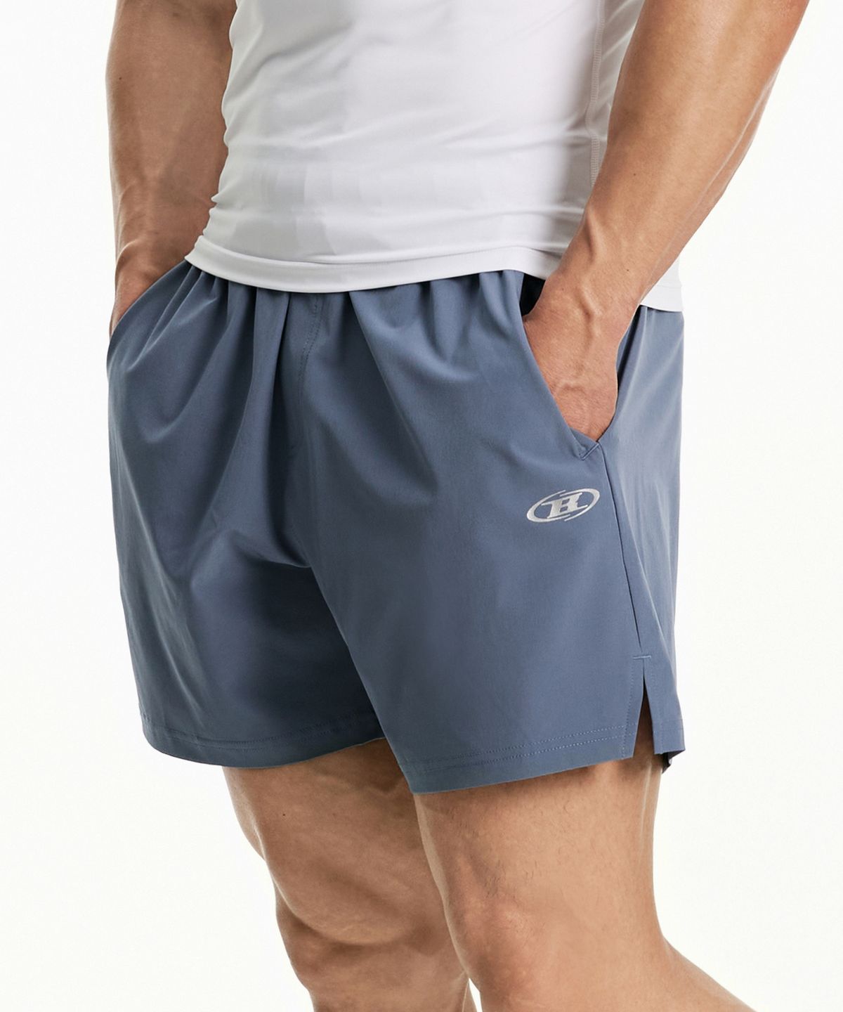 본투윈(BORN TO WIN) SYMBOL B STRENGTH SHORTS [DUSTY BLUE]