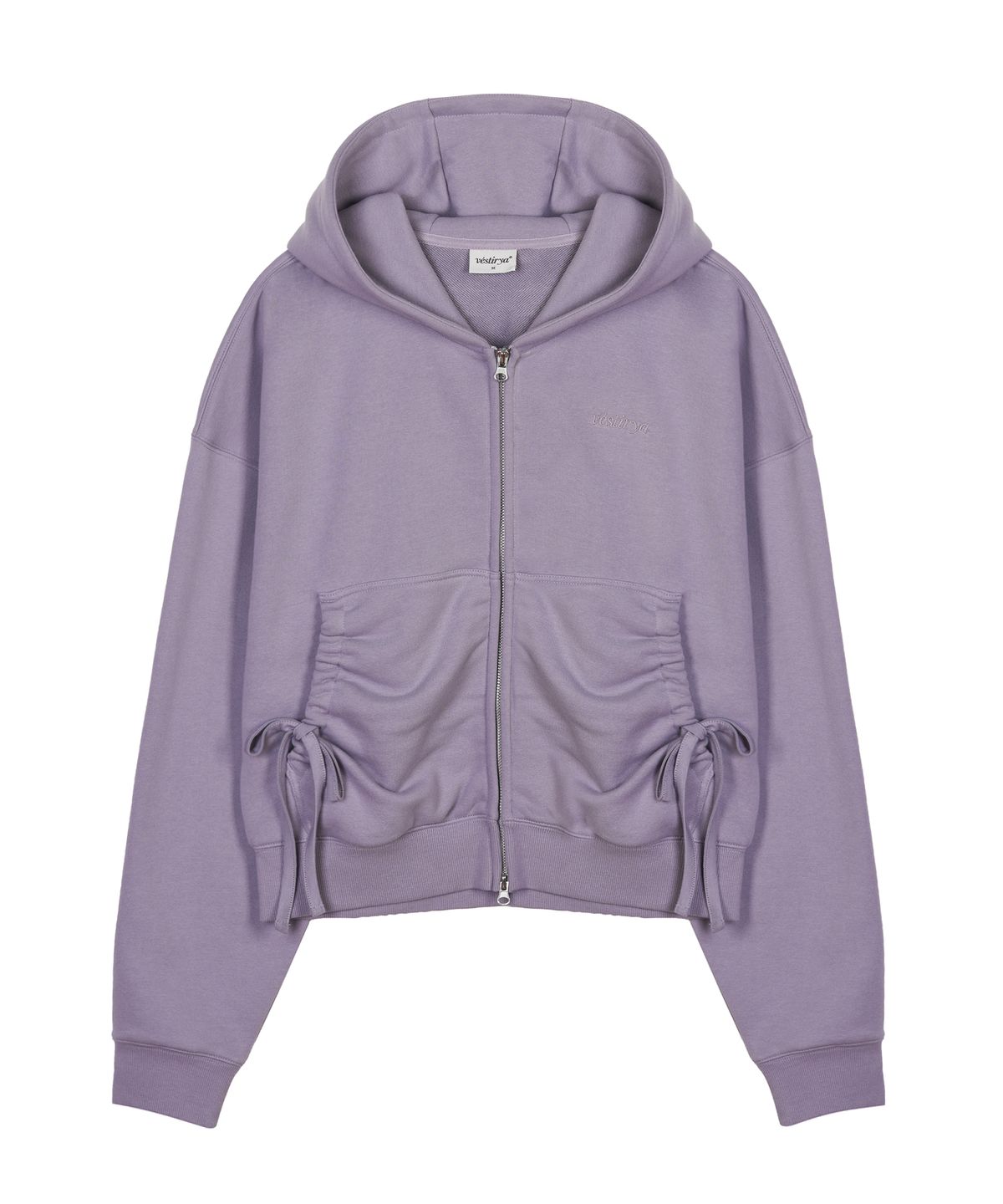 베스티리아(VESTIRYA) Soft Shirring Zip-Up Puple