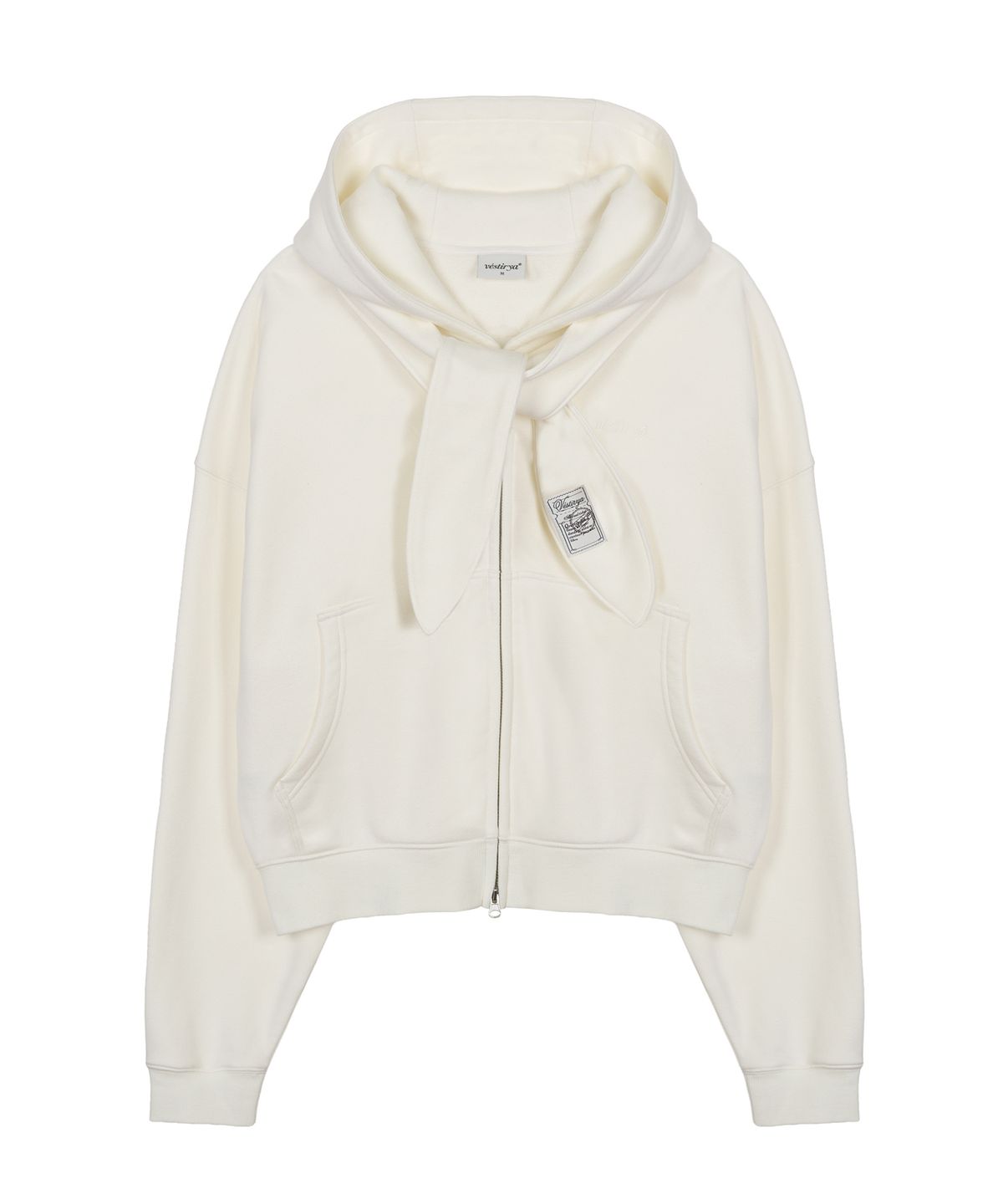 베스티리아(VESTIRYA) Romantic Scarf Zip-Up Ivory