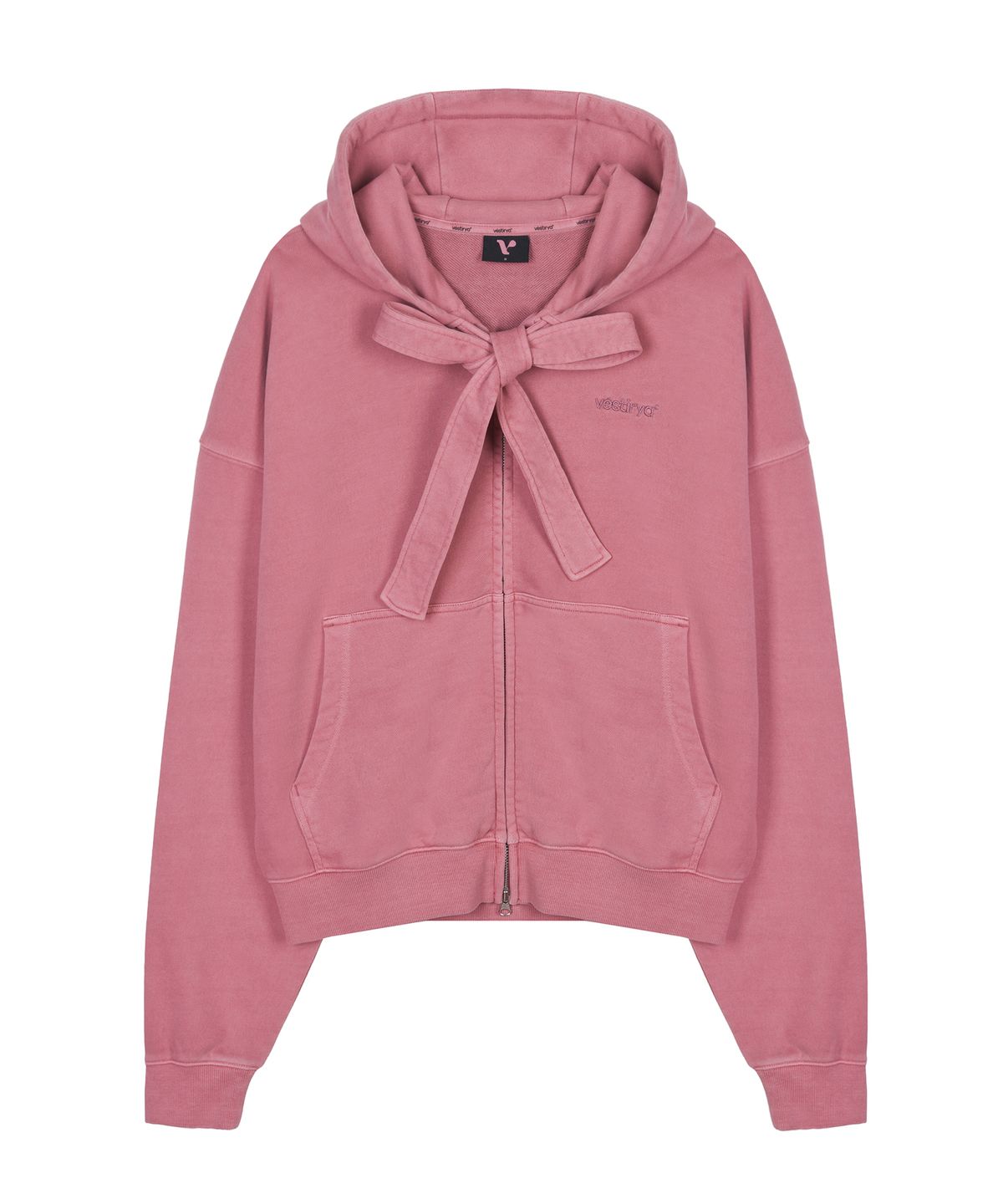 베스티리아(VESTIRYA) Small logo Ribbon Zip-up Pink