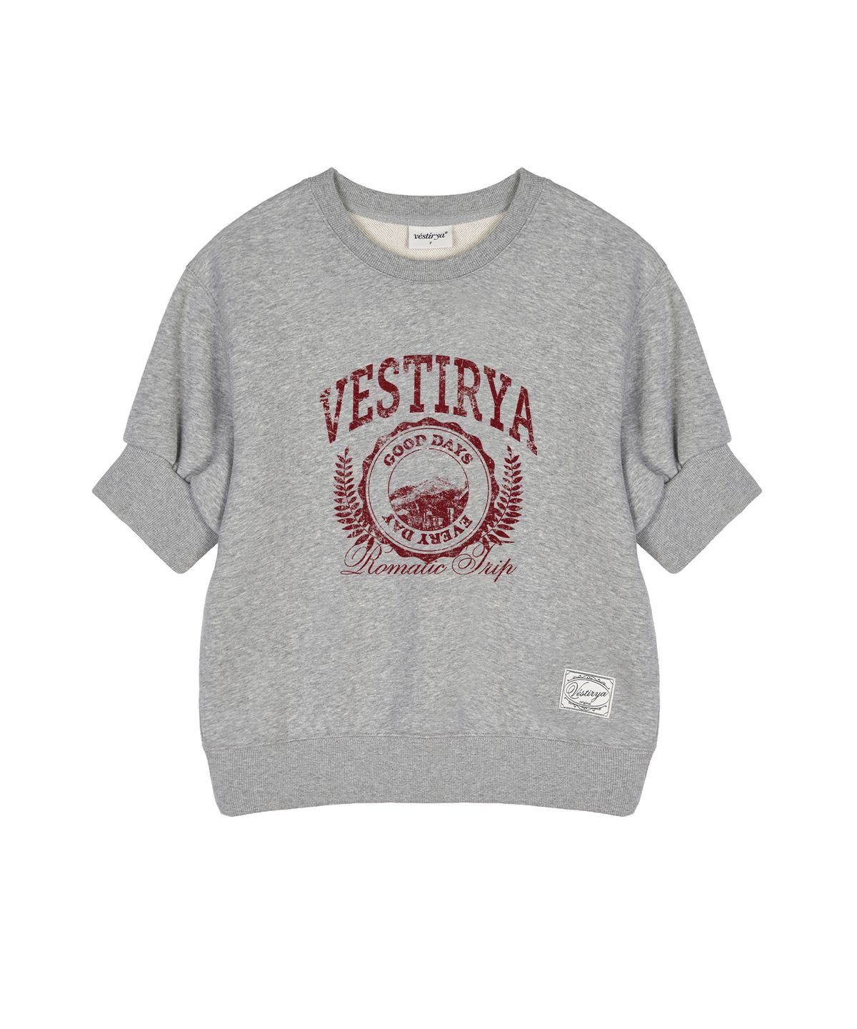 베스티리아(VESTIRYA) Puff Short Sleeve Sweatshirt Grey