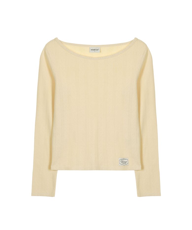Romantic Eyelet Long Sleeve Beige