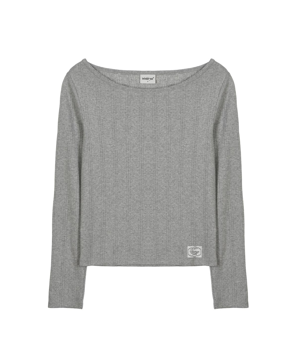 베스티리아(VESTIRYA) Romantic Eyelet Long Sleeve Grey