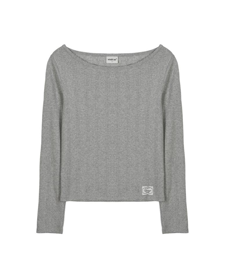 Romantic Eyelet Long Sleeve Grey