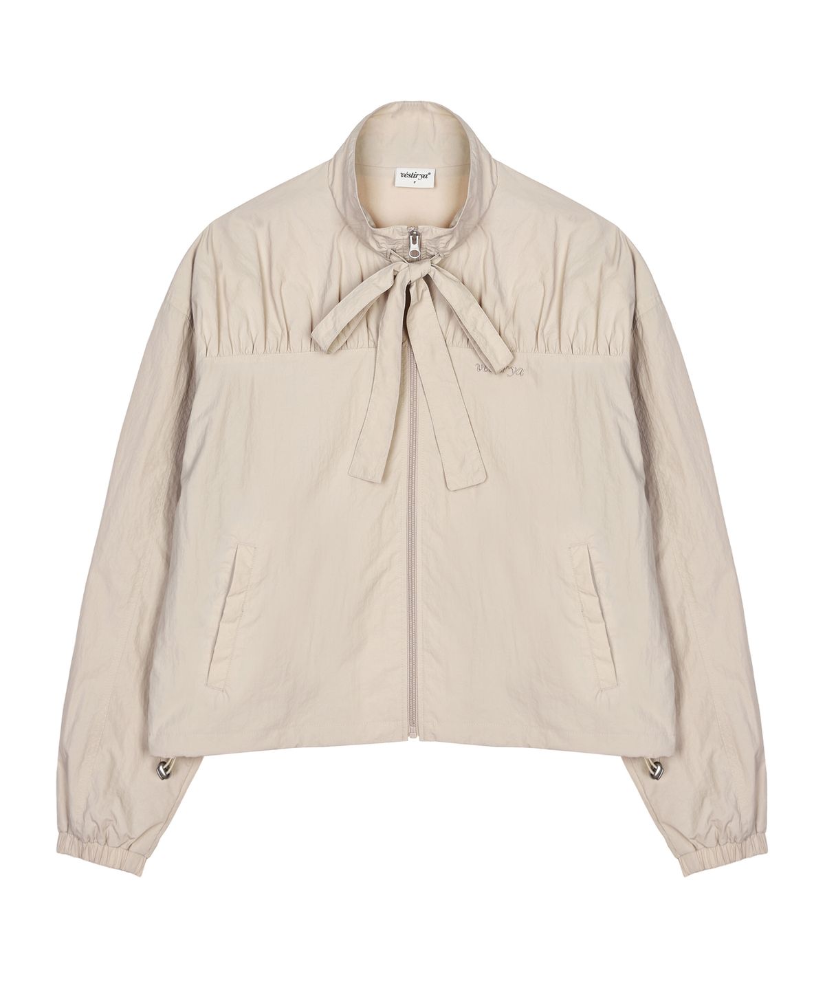 베스티리아(VESTIRYA) Ribbon Windbreaker Jacket Beige