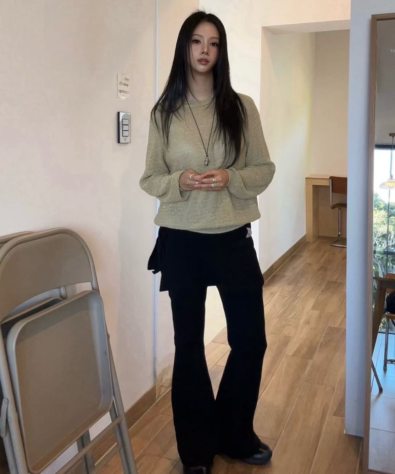 Soft Layered Pants Black