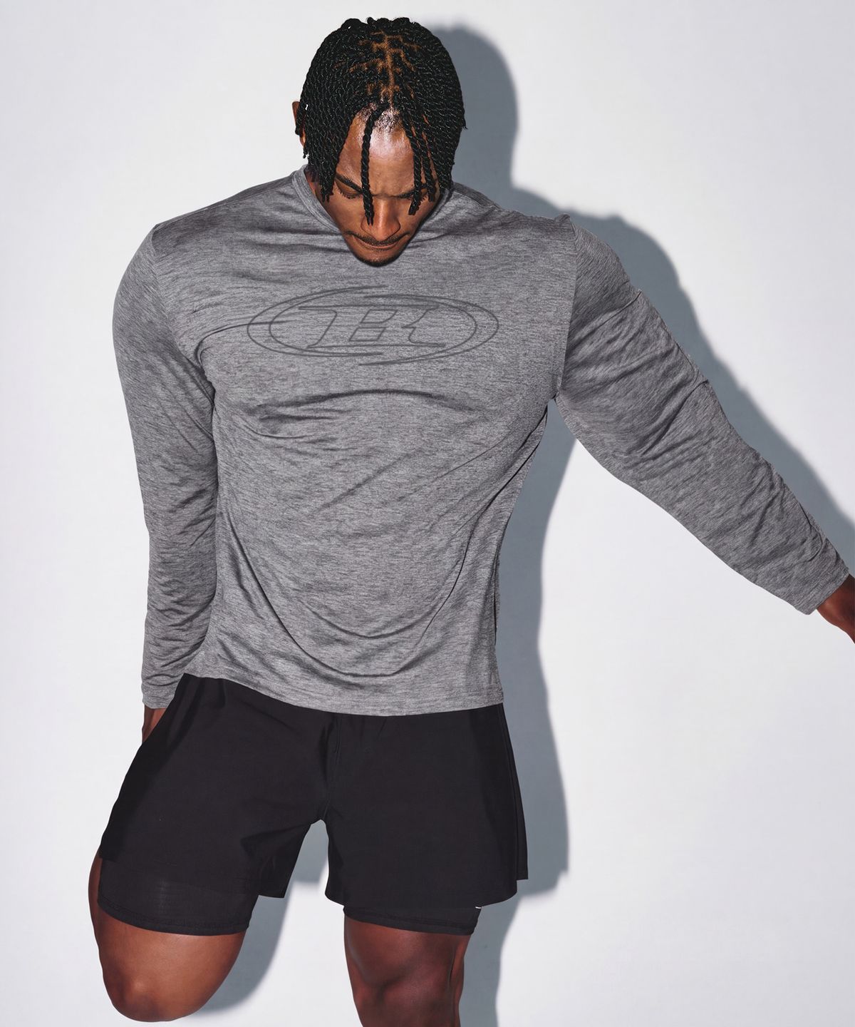 본투윈(BORN TO WIN) STROKE B QUICK DRY LONG SLEEVE [MELANGE GREY]