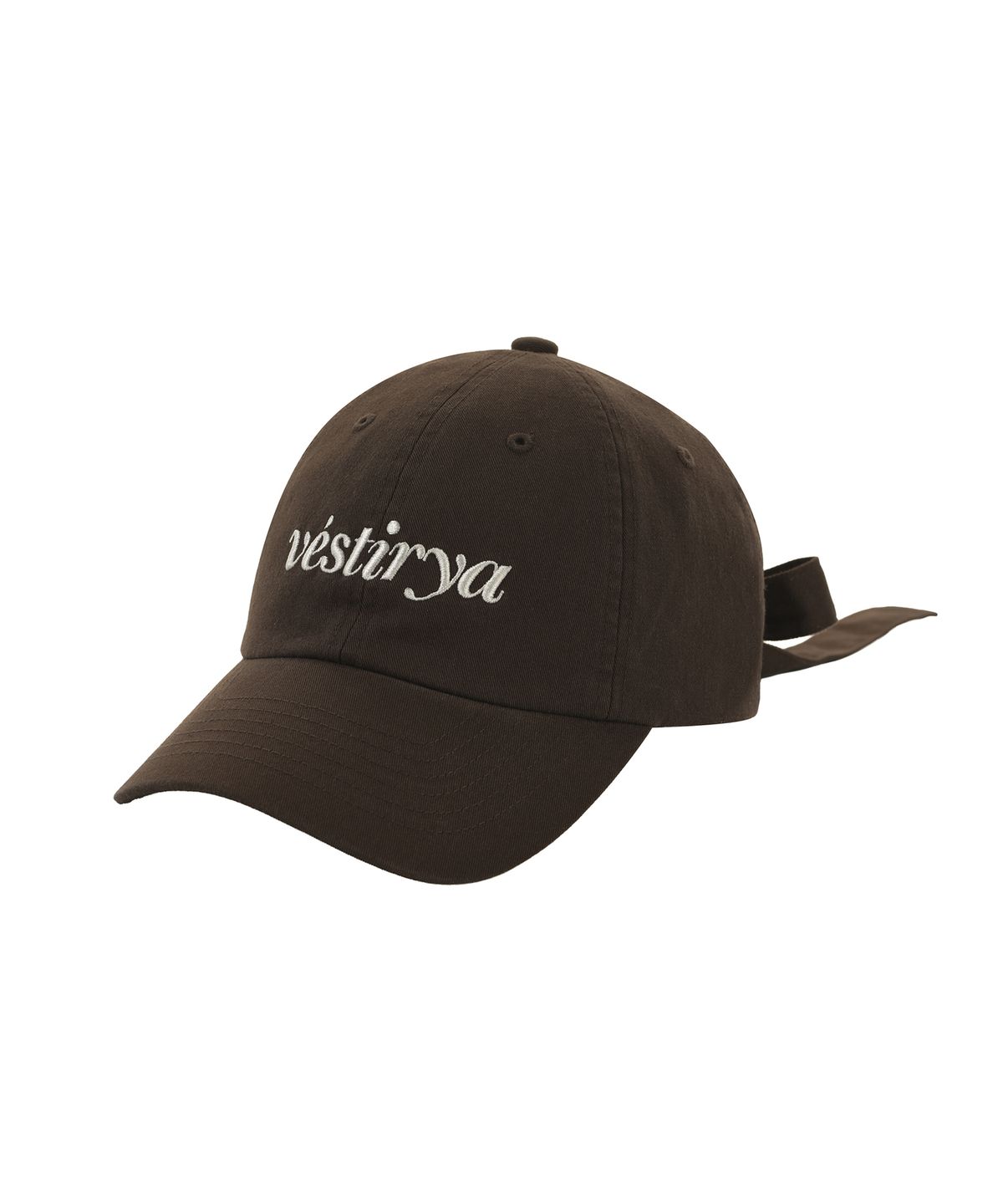 베스티리아(VESTIRYA) Ribbon Tie Ball Cap Brown