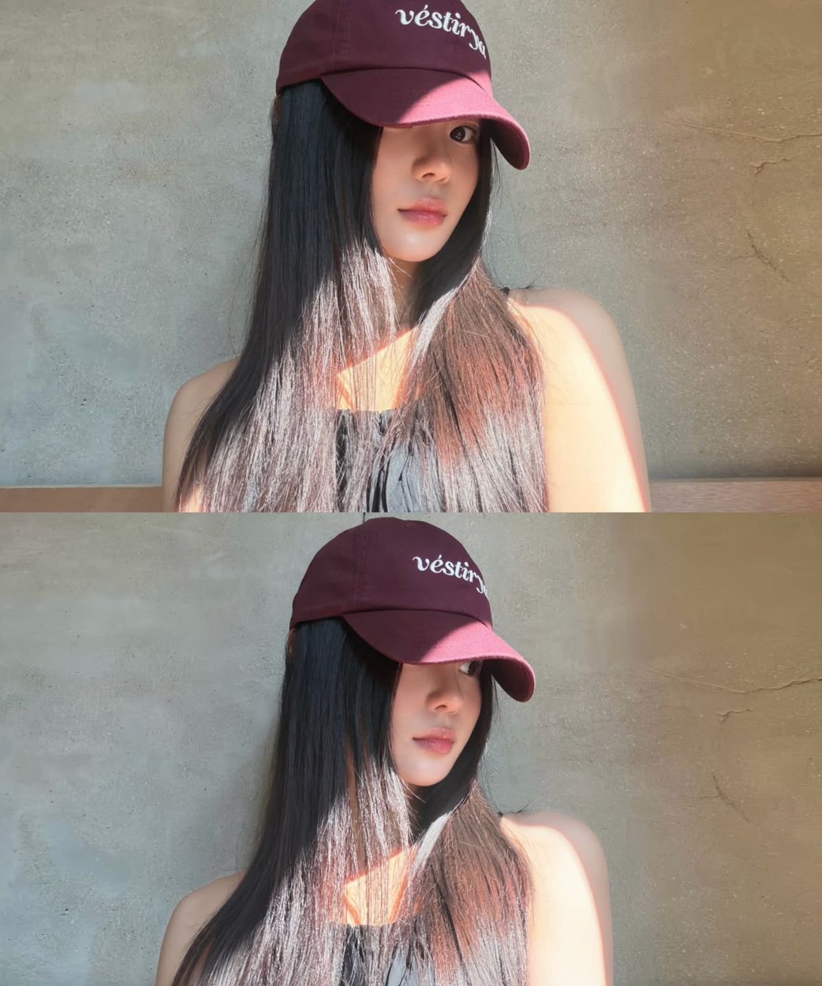 베스티리아(VESTIRYA) Ribbon Tie Ball Cap Burgundy