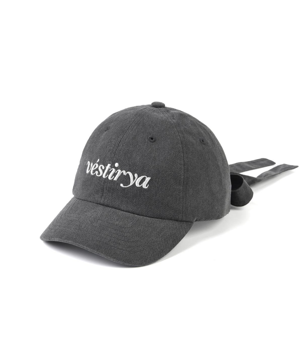 베스티리아(VESTIRYA) Ribbon Tie Ball Cap Charcoal