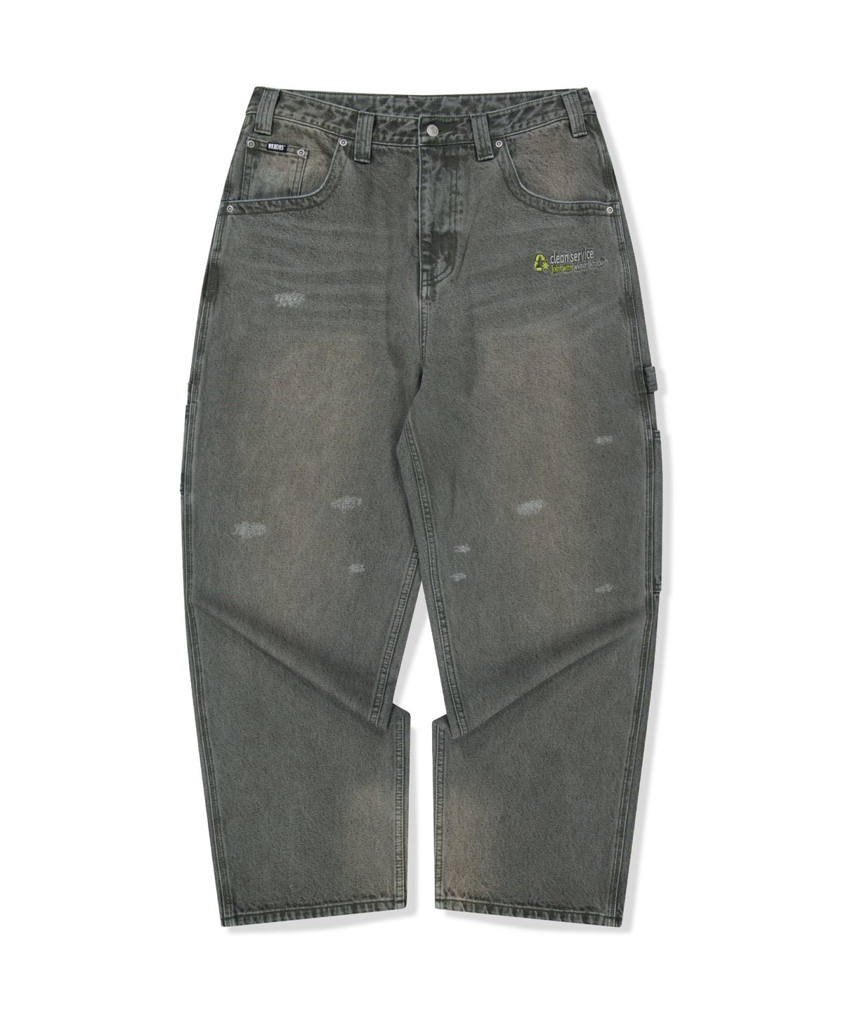 위캔더스(WKNDRS) WKNDRS x Krackerhouse CLEAN SERVICE DENIM PANTS (KHAKI)