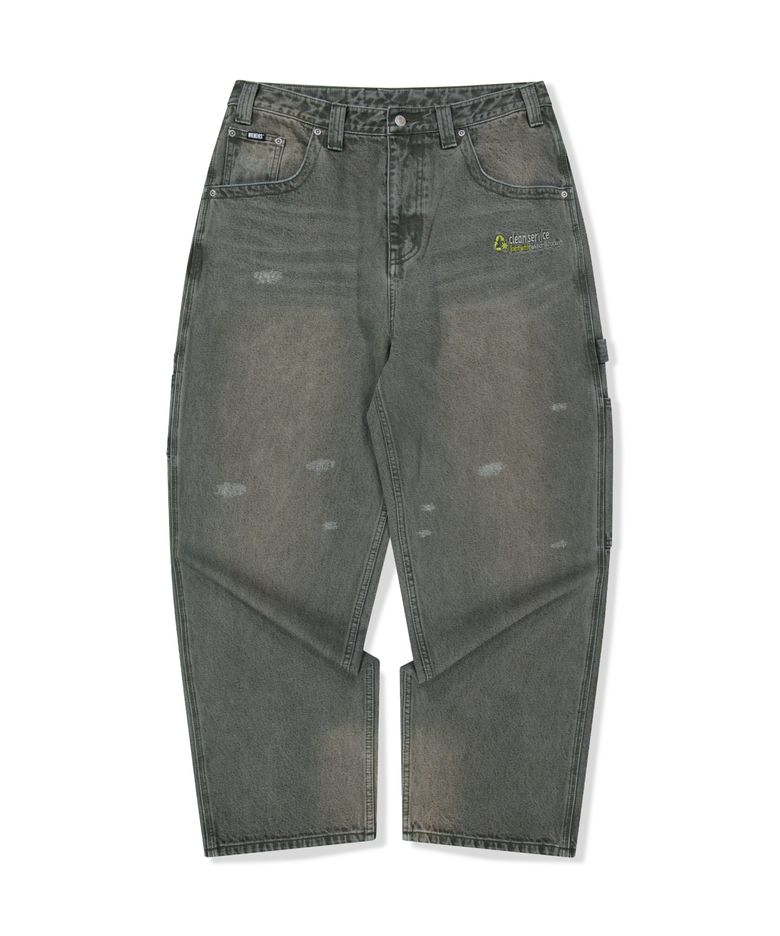 WKNDRS x Krackerhouse CLEAN SERVICE DENIM PANTS (KHAKI)