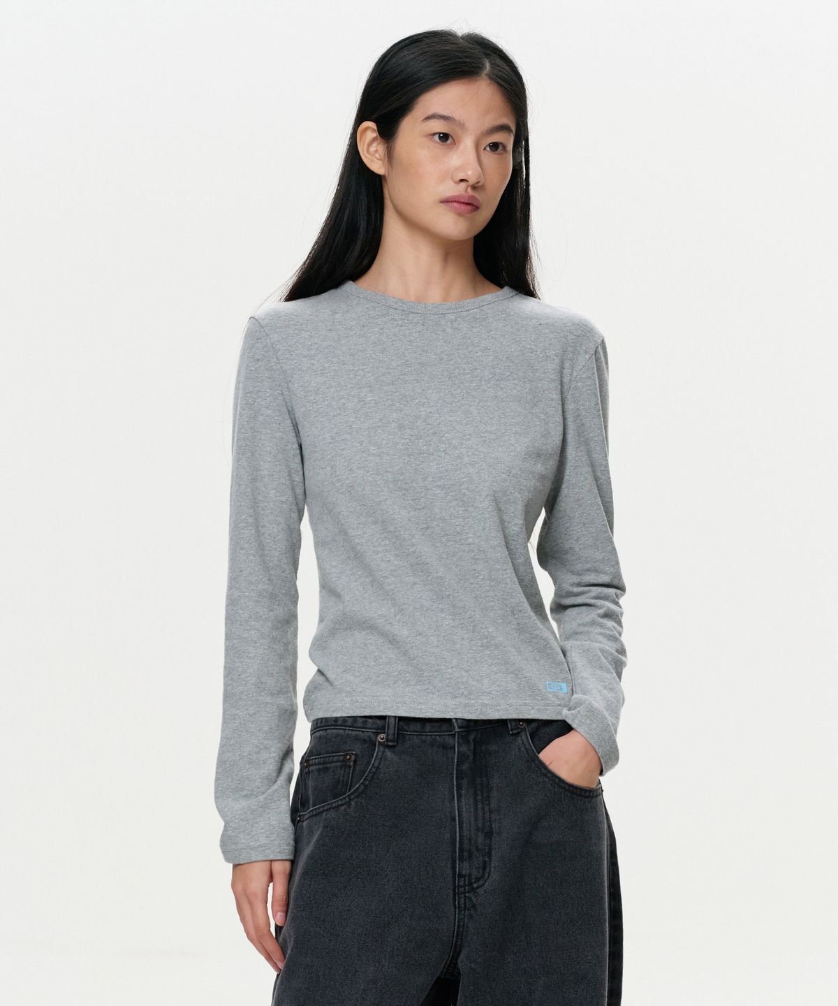 이알에이(ERA) WOMEN ERA VINTAGE COTTON LS T - GRAY